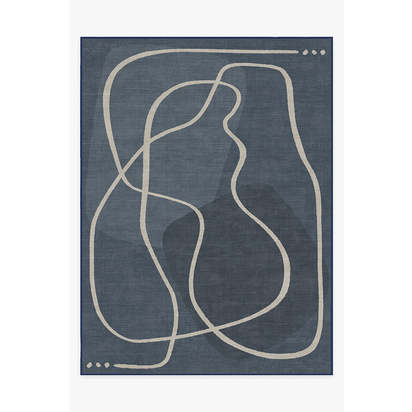 Strova Dusk Blue Flatwoven Rug - 275 x 365 cm - Rug + Cushioned Pad System