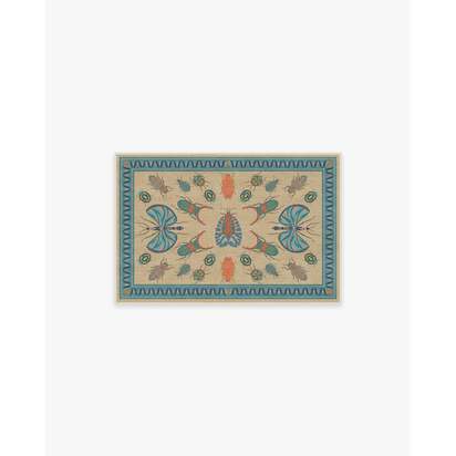 Flutterby Multicolor Flatwoven Rug by Iris Apfel - 60 x 90 cm - Rug + Cushioned Pad System