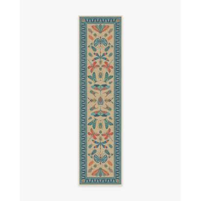 Flutterby Multicolor Flatwoven Rug by Iris Apfel - 75 x 305 cm - Rug + Cushioned Pad System