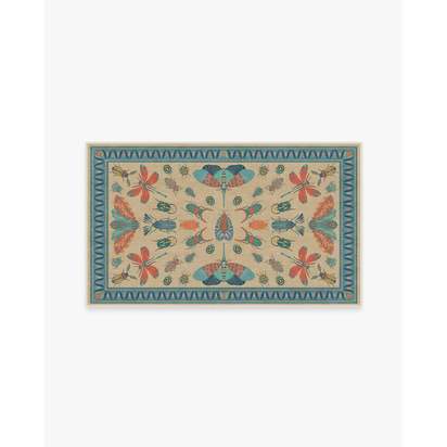 Flutterby Multicolor Flatwoven Rug by Iris Apfel - 90 x 150 cm - Rug + Cushioned Pad System