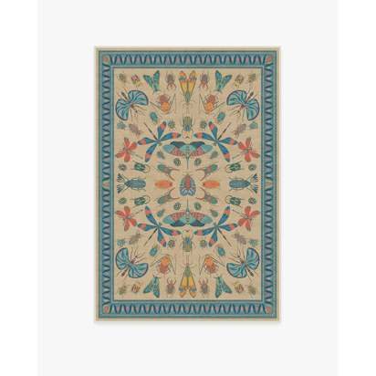 Flutterby Multicolor Flatwoven Rug by Iris Apfel - 120 x 185 cm - Rug + Cushioned Pad System