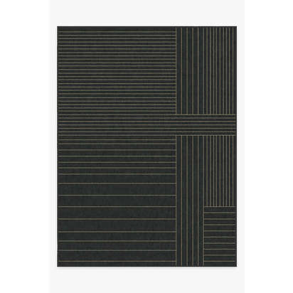 Bowie Charcoal Flatwoven Rug - 275 x 365 cm - Rug + Cushioned Pad System
