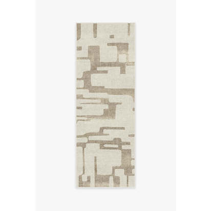 Holme Ivory & Natural Flatwoven Rug - 75 x 215 cm - Rug + Cushioned Pad System