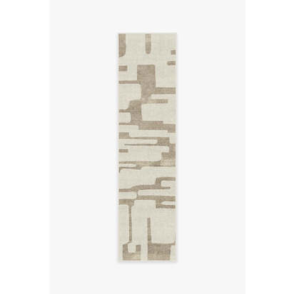 Holme Ivory & Natural Flatwoven Rug - 75 x 305 cm - Rug + Cushioned Pad System
