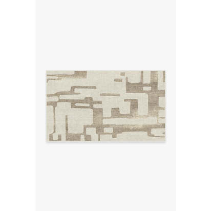 Holme Ivory & Natural Flatwoven Rug - 90 x 150 cm - Rug + Cushioned Pad System
