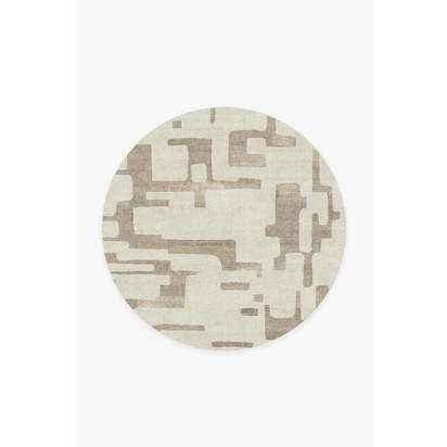 Holme Ivory & Natural Flatwoven Rug - 185 Round cm - Rug + Cushioned Pad System