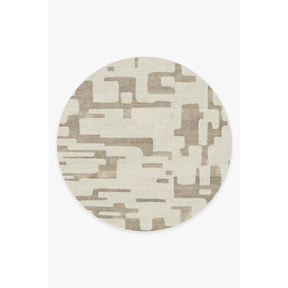 Holme Ivory & Natural Flatwoven Rug - 245 Round cm - Rug + Cushioned Pad System