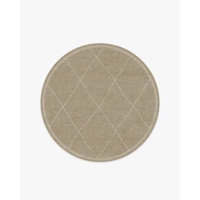 Jesper Stone Flatwoven Rug - 185 Round cm - Rug + Cushioned Pad System