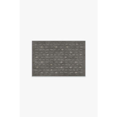 Alina Grey Flatwoven Rug - 60 x 90 cm - Rug + Cushioned Pad System
