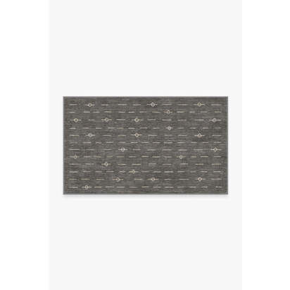 Alina Grey Flatwoven Rug - 90 x 150 cm - Rug + Cushioned Pad System