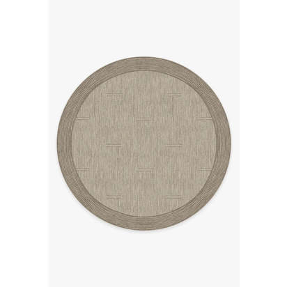 Solvi Stone Flatwoven Rug - 245 Round cm - Rug + Cushioned Pad System
