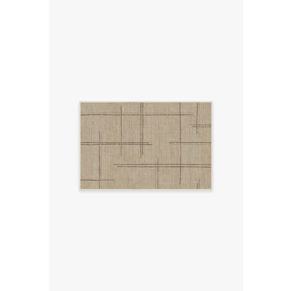 Stellan Latte Brown Flatwoven Rug - 60 x 90 cm - Rug + Cushioned Pad System