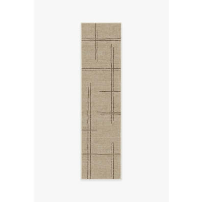Stellan Latte Brown Flatwoven Rug - 75 x 305 cm - Rug + Cushioned Pad System