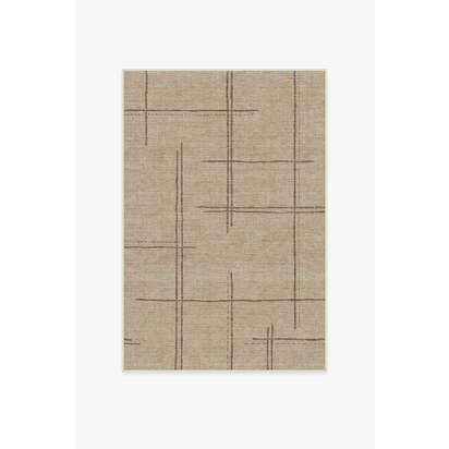 Stellan Latte Brown Flatwoven Rug - 120 x 185 cm - Rug + Cushioned Pad System