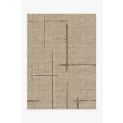 Stellan Latte Brown Flatwoven Rug - 150 x 215 cm - Rug + Cushioned Pad System