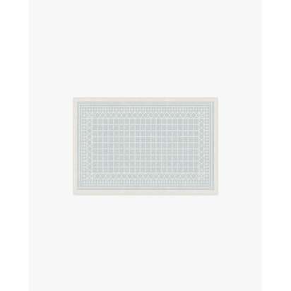Palm Beach Powder Blue Flatwoven Rug by Gray Malin - 60 x 90 cm - Rug + Cushioned Pad System
