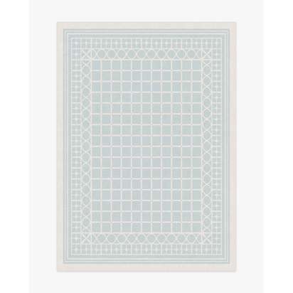 Palm Beach Powder Blue Flatwoven Rug by Gray Malin - 150 x 215 cm - Rug + Cushioned Pad System