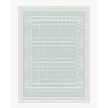 Palm Beach Powder Blue Flatwoven Rug by Gray Malin - 275 x 365 cm - Rug + Cushioned Pad System