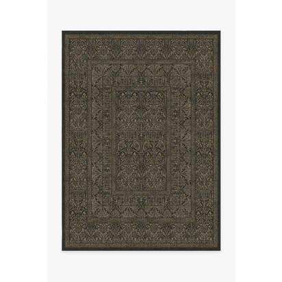 Bluebell Soft Black Flatwoven Rug by Morris & Co. - 150 x 215 cm - Rug + Cushioned Pad System