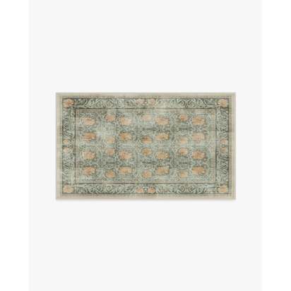 Pimpernel Jade Flatwoven Rug by Morris & Co. - 90 x 150 cm - Rug + Cushioned Pad System