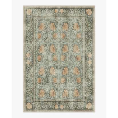 Pimpernel Jade Flatwoven Rug by Morris & Co. - 185 x 275 cm - Rug + Cushioned Pad System