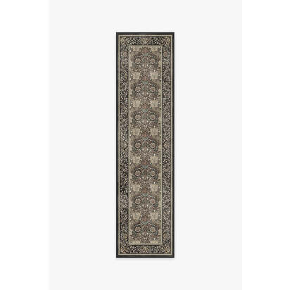 Honeysuckle & Tulip Dark Wood Flatwoven Rug by Morris & Co. - 75 x 305 cm - Rug + Cushioned Pad System
