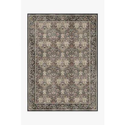 Honeysuckle & Tulip Dark Wood Flatwoven Rug by Morris & Co. - 150 x 215 cm - Rug + Cushioned Pad System