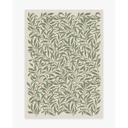 Pure Willow Boughs Green Flatwoven Rug by Morris & Co. - 150 x 215 cm - Rug + Cushioned Pad System