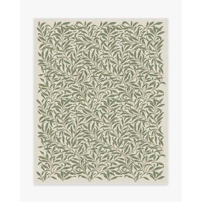 Pure Willow Boughs Green Flatwoven Rug by Morris & Co. - 245 x 305 cm - Rug + Cushioned Pad System
