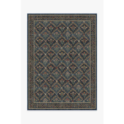 Bellflowers Blue Flatwoven Rug by Morris & Co. - 150 x 215 cm - Rug + Cushioned Pad System
