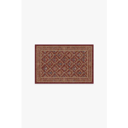 Bellflowers Amber Red Flatwoven Rug by Morris & Co. - 60 x 90 cm - Rug + Cushioned Pad System