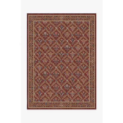 Bellflowers Amber Red Flatwoven Rug by Morris & Co. - 150 x 215 cm - Rug + Cushioned Pad System