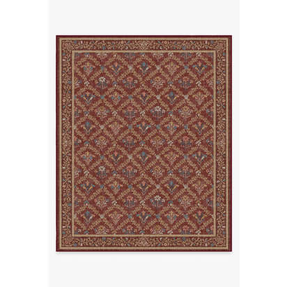 Bellflowers Amber Red Flatwoven Rug by Morris & Co. - 245 x 305 cm - Rug + Cushioned Pad System