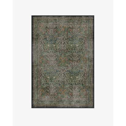 Blackthorn Forest Green Flatwoven Rug by Morris & Co. - 120 x 185 cm - Rug + Cushioned Pad System