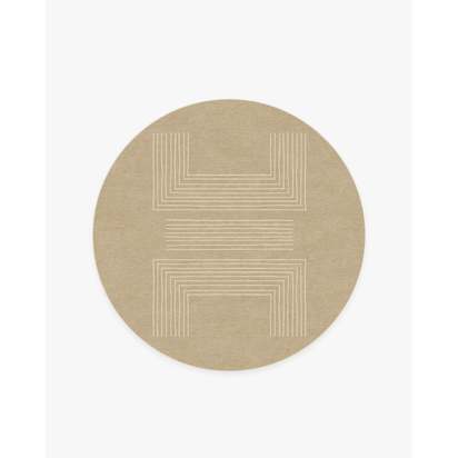Valencia Natural Flatwoven Rug - 185 Round cm - Rug + Cushioned Pad System