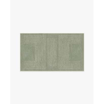 Valencia Sage Green Flatwoven Rug - 90 x 150 cm - Rug + Cushioned Pad System