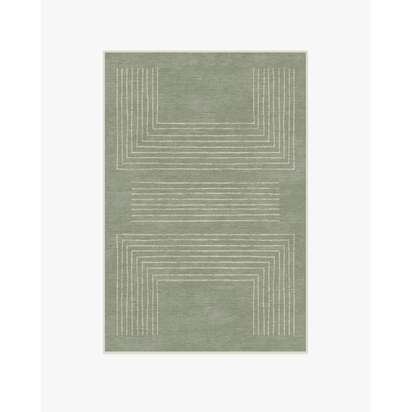Valencia Sage Green Flatwoven Rug - 120 x 185 cm - Rug + Cushioned Pad System