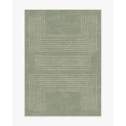 Valencia Sage Green Flatwoven Rug - 150 x 215 cm - Rug + Cushioned Pad System