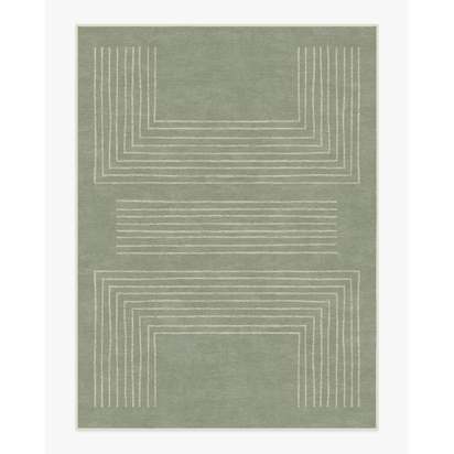 Valencia Sage Green Flatwoven Rug - 275 x 365 cm - Rug + Cushioned Pad System