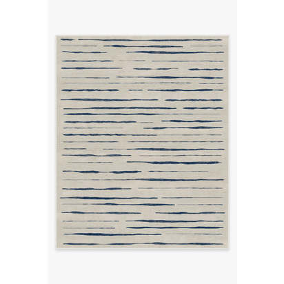 Talas Stripe Indigo Flatwoven Rug - 245 x 305 cm - Rug + Cushioned Pad System