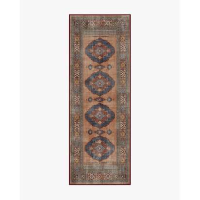 Marcela Copper Coral Flatwoven Rug - 75 x 215 cm - Rug + Cushioned Pad System