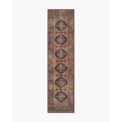 Marcela Copper Coral Flatwoven Rug - 75 x 305 cm - Rug + Cushioned Pad System