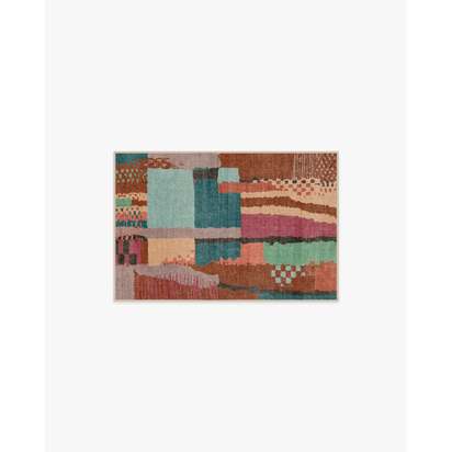 Enya Multicolour Flatwoven Rug - 60 x 90 cm - Rug + Cushioned Pad System