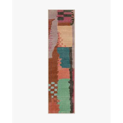 Enya Multicolour Flatwoven Rug - 75 x 305 cm - Rug + Cushioned Pad System