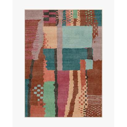 Enya Multicolour Flatwoven Rug - 150 x 215 cm - Rug + Cushioned Pad System