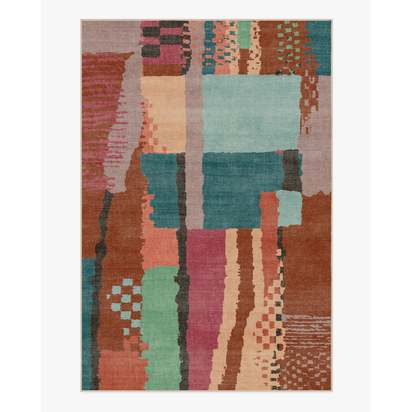 Enya Multicolour Flatwoven Rug - 185 x 275 cm - Rug + Cushioned Pad System