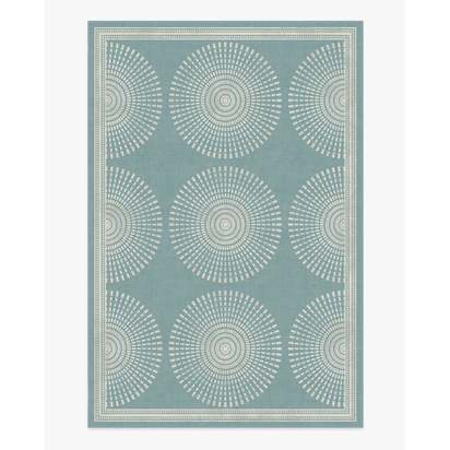 Santorini Blue Flatwoven Rug by Jonathan Adler - 185 x 275 cm - Rug + Cushioned Pad System