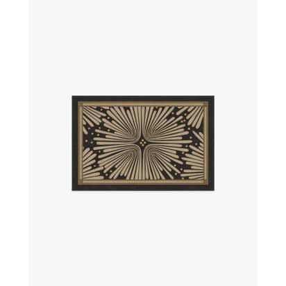 Gatsby Black & Gold Flatwoven Rug by Jonathan Adler - 60 x 90 cm - Rug + Cushioned Pad System