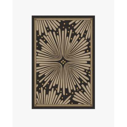 Gatsby Black & Gold Flatwoven Rug by Jonathan Adler - 120 x 185 cm - Rug + Cushioned Pad System