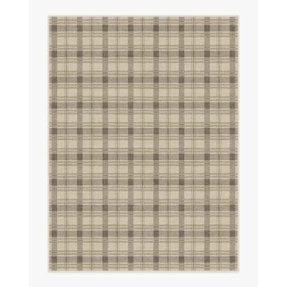 Piper Plaid Neutral Flatwoven Rug - 275 x 365 cm - Rug + Cushioned Pad System